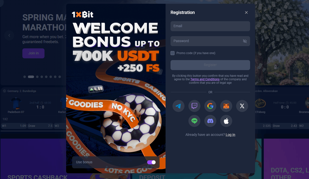 Como se Registar no 1xBit Casino – Configuração de Conta Cripto Passo a Passo