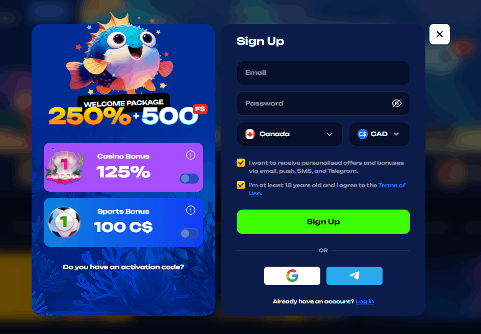 Como se Registar no Fugu Casino – Passo a Passo