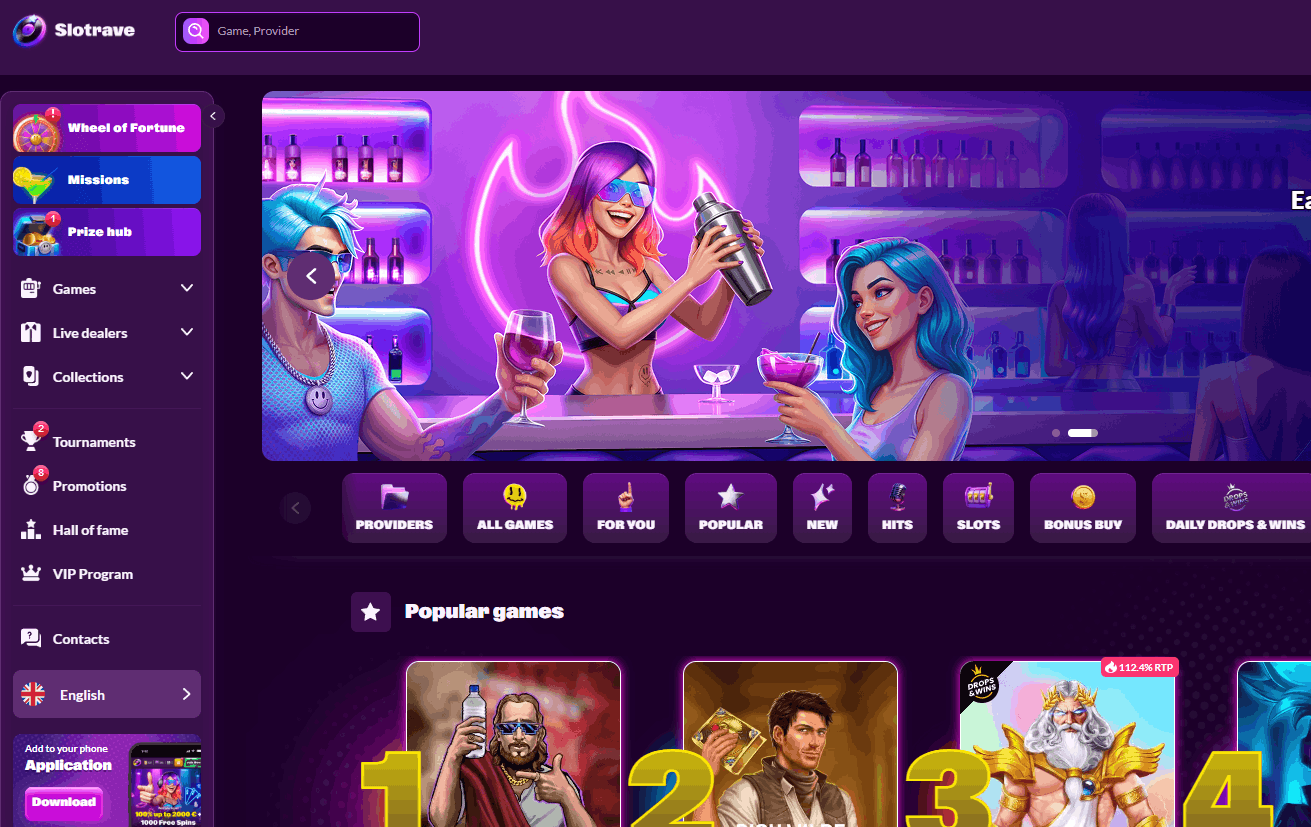 Slotrave Casino – 8.779 slots de 134 fornecedores incluindo Evoplay