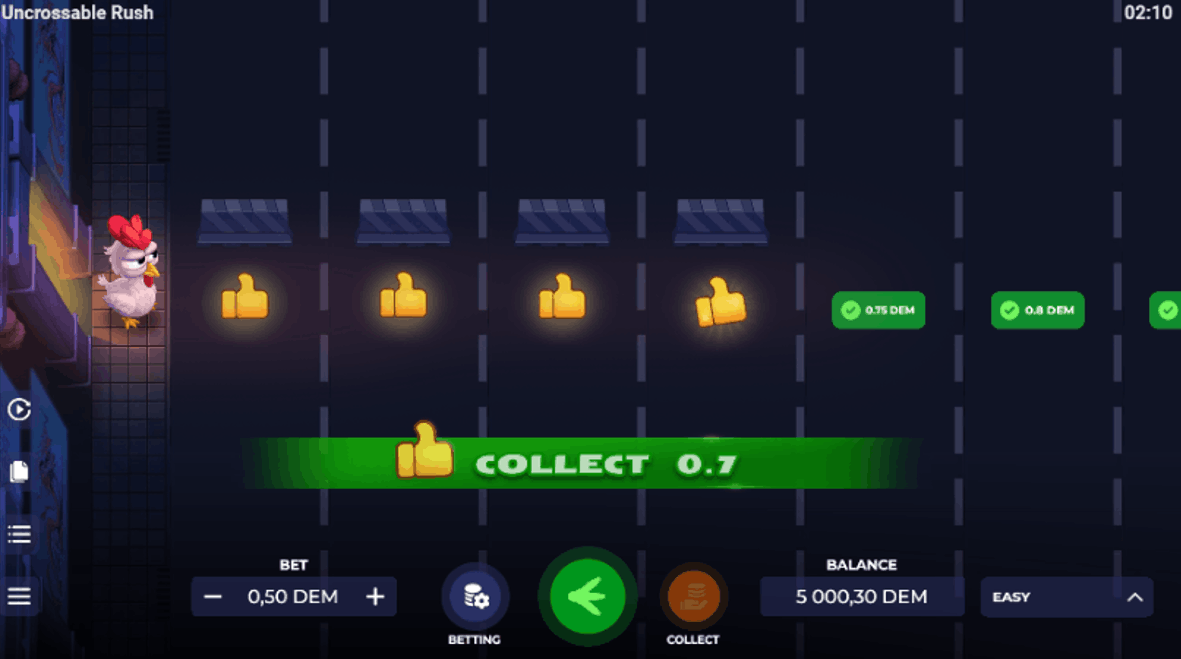 Uncrossable Rush – Avaliação Veterano Modo Difícil